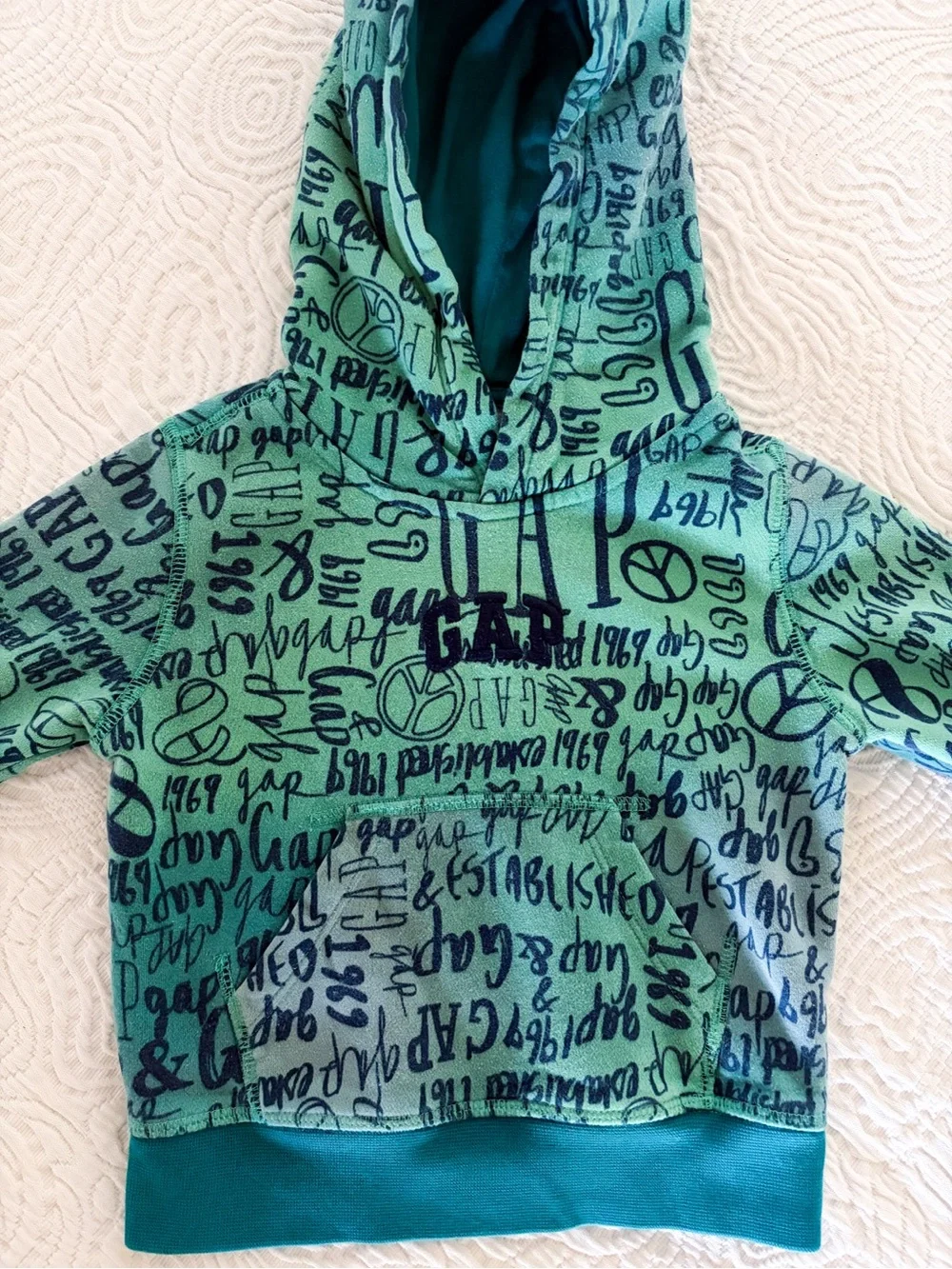 Baby Gap Teal Graffiti Hoodie